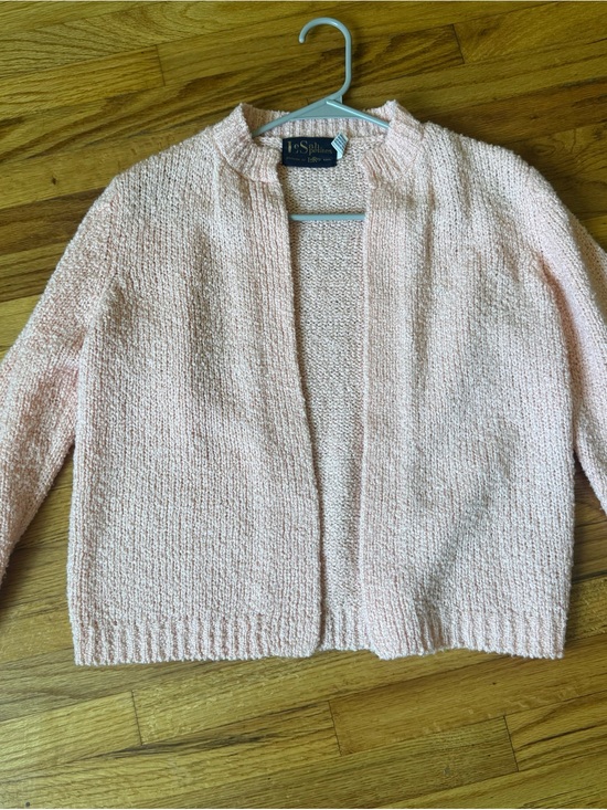 Leroy Sweaters - Vintage Light Pink Open-Front Women's Sweater